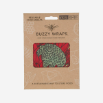 Buzzy Wraps - Set Of 3 - Protea Red On White