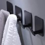 4pcs Punch-Free Adhesive Stainless Steel Hook Set Easy Install Durable Hold - Perfect For Bathroom & Kitchen - Space-Saving Hangers For Towels Clothes Robes