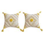 Grey Bohemian Throw Cushion Pillow Cover - Set Of 2