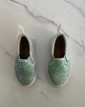 CAT & Jack Green Fish Scale Slip On Shoes Size 6