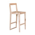 The Ahmes Bar Stool - American Oak Cotton White