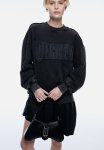 Washed-look Appliqu D Sweatshirt - Black wicked