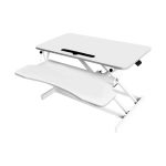 Toxiya Height Adjustable Standing Desk Converter Stand Up Desk Riser Sit To Stand Workstation - White