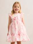 Evelyn Girls Flutter Sleeve Dress - 10-12 Yrs Rosina Floral