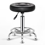 Modern Compact Swivel Stool - White