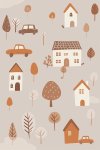 Little Town 1 Canvas Print - 600MM X 600MM