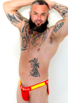 Beard Bastard Jockstrap Red And Yellow