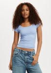 Cotton On Staple Rib Scoop Neck Short Sleeve Top - Parisian Lavender