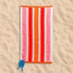Sunkissed Stripes Velour Beach Towel