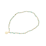 Amazonite Gem And Gold Beaded Anklet