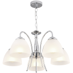 Polished Chrome Chandelier With Frosted Glass Light Fitting 5 X 60W 11W Es