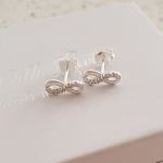 Lovella 925 Sterling Silver Small Infinity Cz Earrings Size: 10X4MM