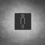 Toilet Female Sign D02 - Black - Powder Coated Aluminum