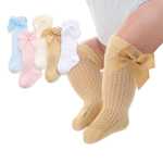 Knee High Socks With Bow Pink 0-2Y