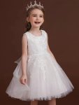 Flower Girl Princess Dress Round Neck Sleeveless Prom Ball Gown Stage Wedding Performance Formal Dress