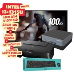 Work From Home MINI PC Bundle Core I3 16GB RAM + Aoc 24 Monitor + Canon Printer + Logitech Wireless Combo