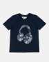 Ben Sherman Typography Headphones Navy T-Shirt - 13-14 / Blue