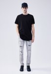 Long Regular Fit T-Shirt - Black