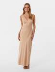 Cameron V Neck Satin Maxi Dress - 16 Mystic Gold