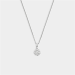 Sterling Silver Lab Grown Diamond Womens MINI Cluster Pendant