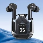 Transparent Tws No Cover Design Color True Wireless Stereo Earbuds Silicone In-ear Touch Button Hands-free Headset Digital Displ
