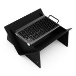 Fire Pit With Carrier And Grill Black & Steel