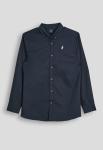 Polo Boys Nicholas Ls Shirt Navy - Navy 13 To 14