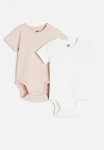 2-PACK Pointelle Bodysuits - Powder Pink White
