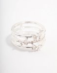 Silver Plated Butterfly Band Ring - S m