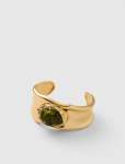 Signature Olive Stone Cuff Bangle - 0 Green gold