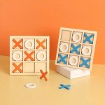 Solid Wood Tic-tac-toe - Perfect For Outdoor Entertainment & Timeless Coffee Table Game Great For Holidays Suitable For Young Pl