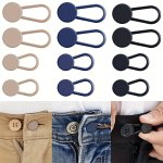 12PCS No-sew Jean Waist Extenders - Adjustable Pants Button Expanders For Men & Women Adds 2.54-3.56 Cm Available In Black/blue/