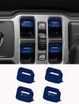 Savadicar Blue Interior Accessories - Window Control Switch Trim Set For 2018-PRESENT Jeep Wrangler Jl Jlu 4XE & Gladiator Jt -