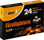 BIC Firelighters Pre-cut 24 Cubes Safe And Easy To Use