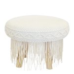 Round Macrame Stool With Tassels