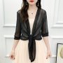 Women's Elegant Sheer Mesh Tie-front Shrug Lightweight Summer Cardigan Air-conditioning Shawl For Dresses Fashion Open Front Bolero - Multiple Colors