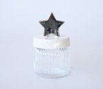 Glass Jar Silver Star Lid 18X10CM