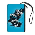 Wallet Canvas Zip Clutch Harry Potter Ravenclaw Eagle Wisdom Learning Wit Tattoo Blue