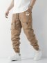 Boys Casual Sportswear Smile Face Print Lightweight Breathable Cargo Pants Slim Fit Pants With Multiple Pockets For All Seasons