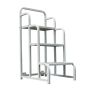 Steel 3 Step Mobile Safety Ladder - Mounty Rollstep - Light Grey