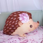 Shaped Pillow Purple Peoni Hedgehog Set
