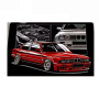 E30 Red Black And Gray Door Mat - Non-slip Polyester Floor Mat 50 X 80CM