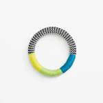 Dynamic Bracelet White Zig Zag Yellow Lime Teal