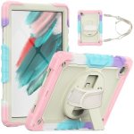 For Samsung Galaxy Tab A8 10.5 2021 X200 X205 Silicone + PC Tablet Case Beige + Camouflage Pink