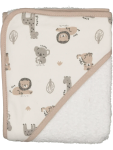 White Animal Print Hooded Cotton Bath Towel - 75 X 75 Cm White