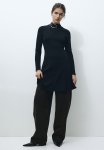 Turtleneck Jersey Dress - Black