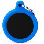 Myfamily Hushtag Small Circle Pet Id Tag With Blue Rubber Waggs Online Pet Shop