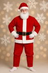 Mens Christmas Dress Up Santa Suit 5 Piece Set Free Size Fits Small To 2XL
