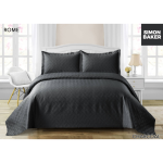 Simon Baker - Rome Quilted Bedspread - Charcoal Various Sizes - King - 270CM X 270CM + 2 Pillowcases 50CM X 70CM + 5CM