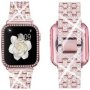 Pink Crystal Diamond Strap For Apple Watch Band With Luxury Watch Cover 44MM